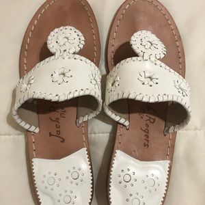 Jack Rogers white sandals